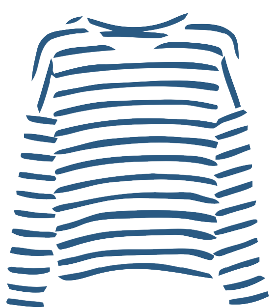 Illustration d'une marinière rayée